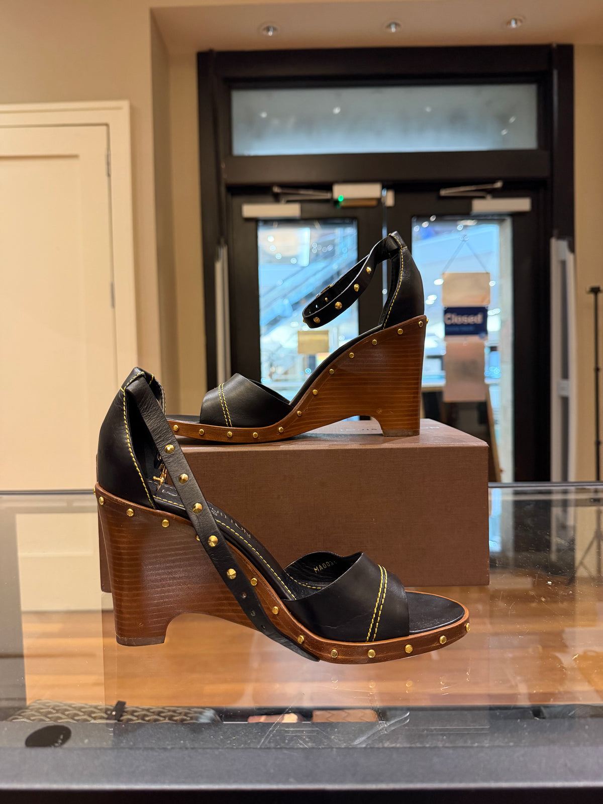 Louis Vuitton Wood Calfskin Vedette Heels - Black