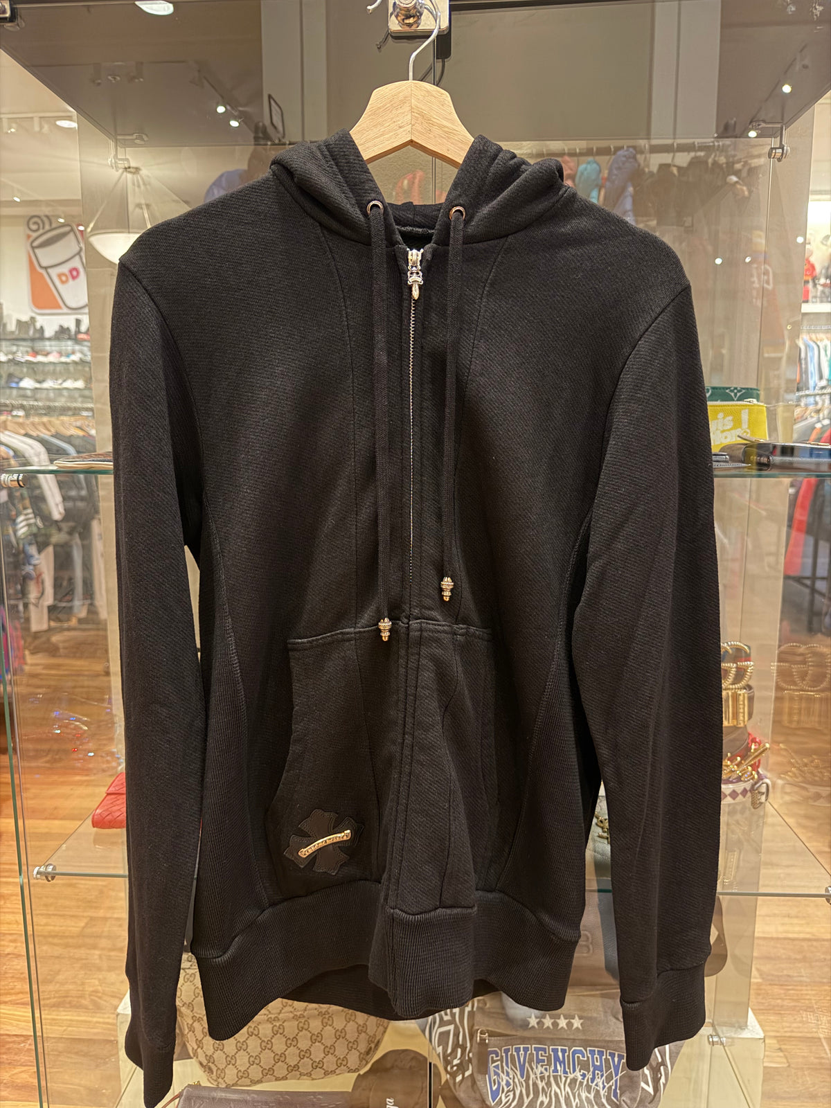 Chrome Hearts Leather Horseshoe Patch Full Zip Hoodie
