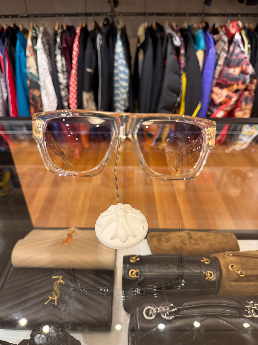 Chrome Hearts Charismadick Crystal Glasses - Clear Frames w Purple Tint