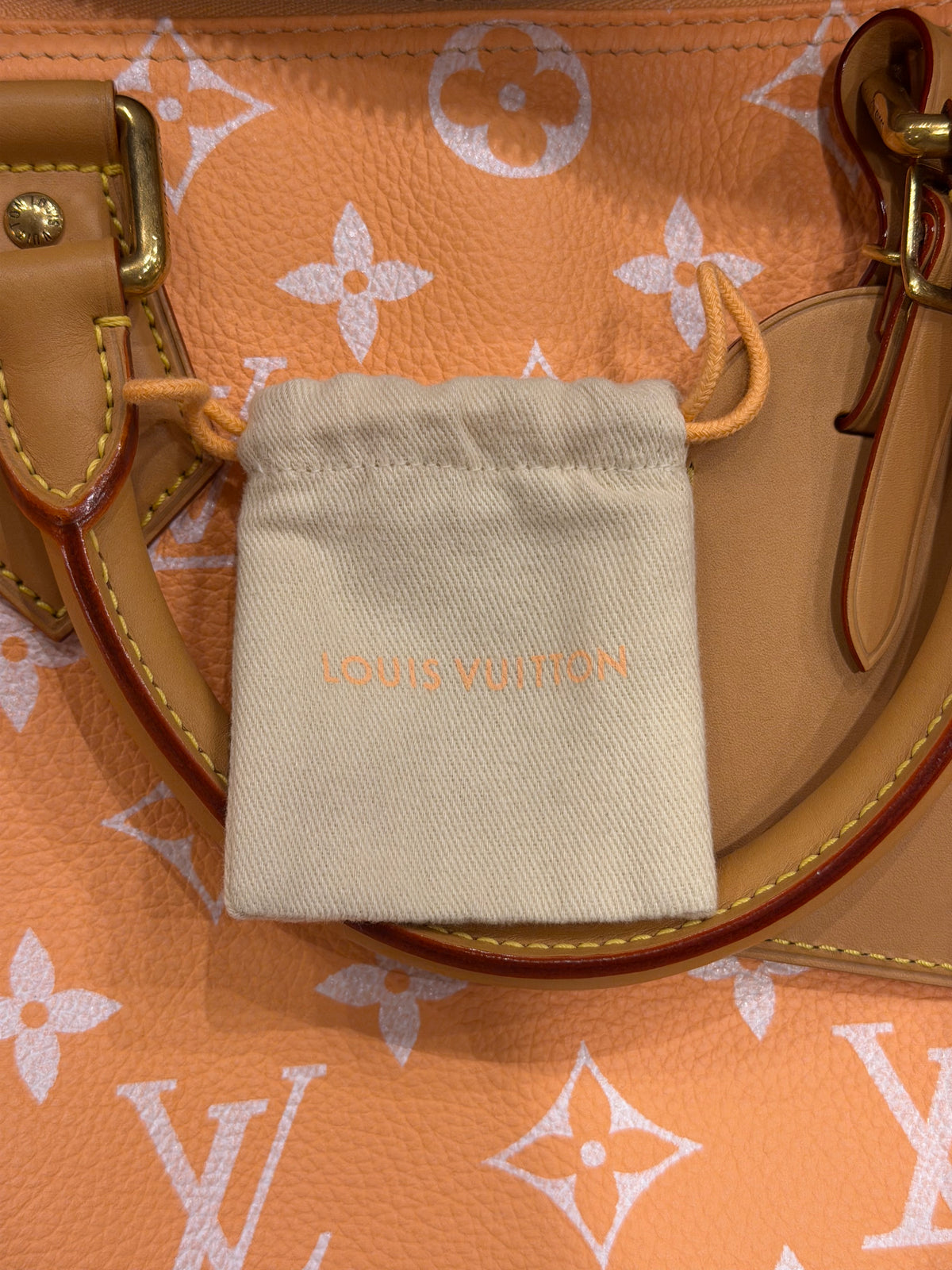 Louis Vuitton P9 Speedy 40 Peach Duffle Bag