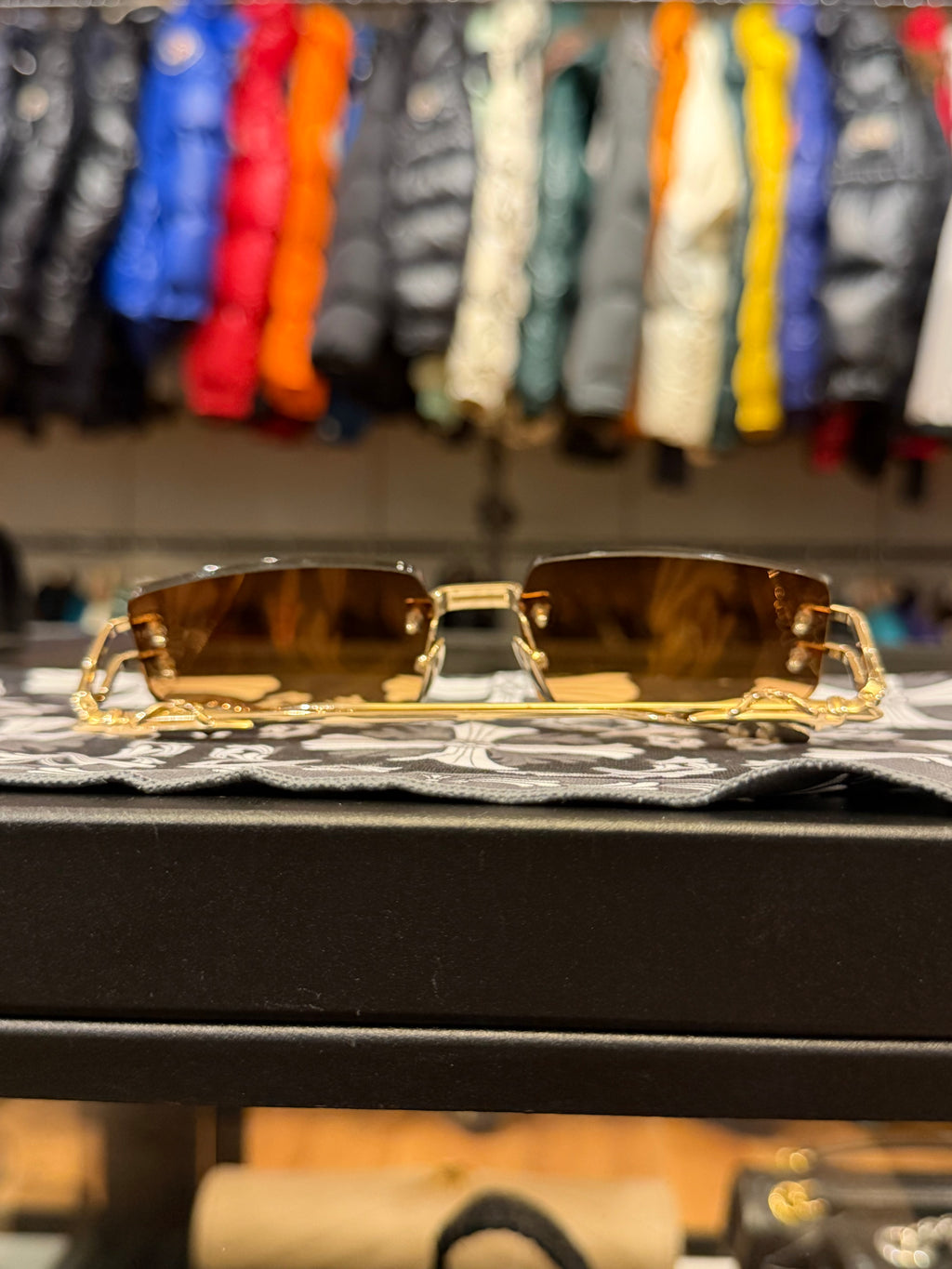 Chrome Hearts Lordie Frames - Gold W Brown Tint