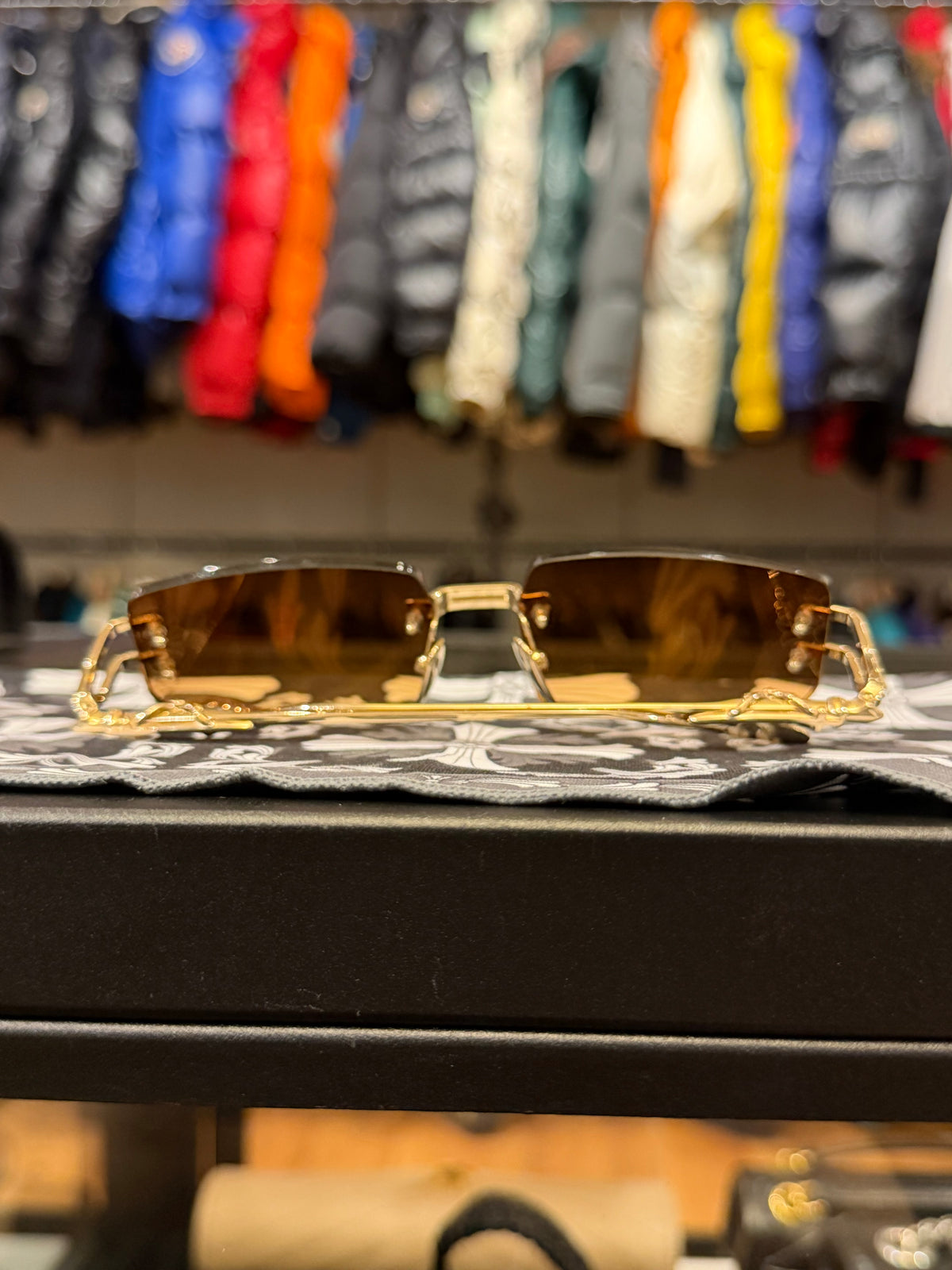 Chrome Hearts Lordie Frames - Gold W Brown Tint