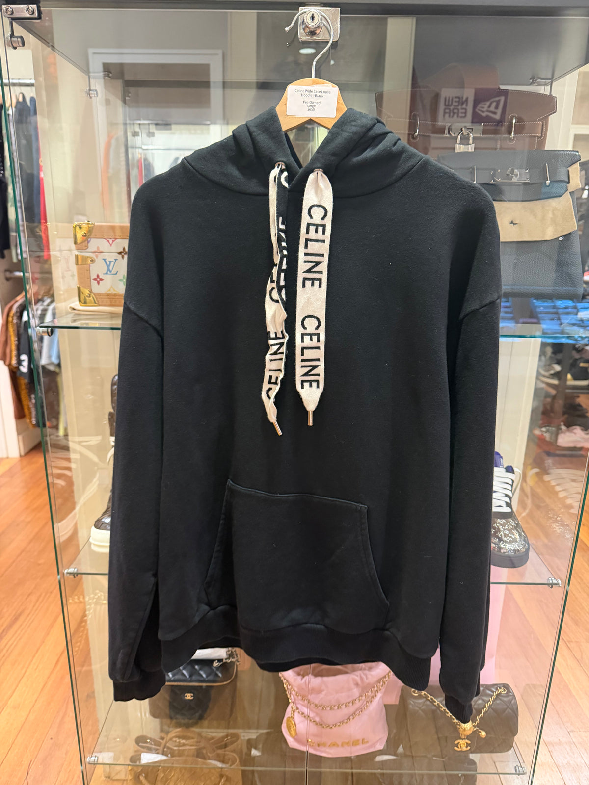Celine Wide Lace Loose Hoodie - Black