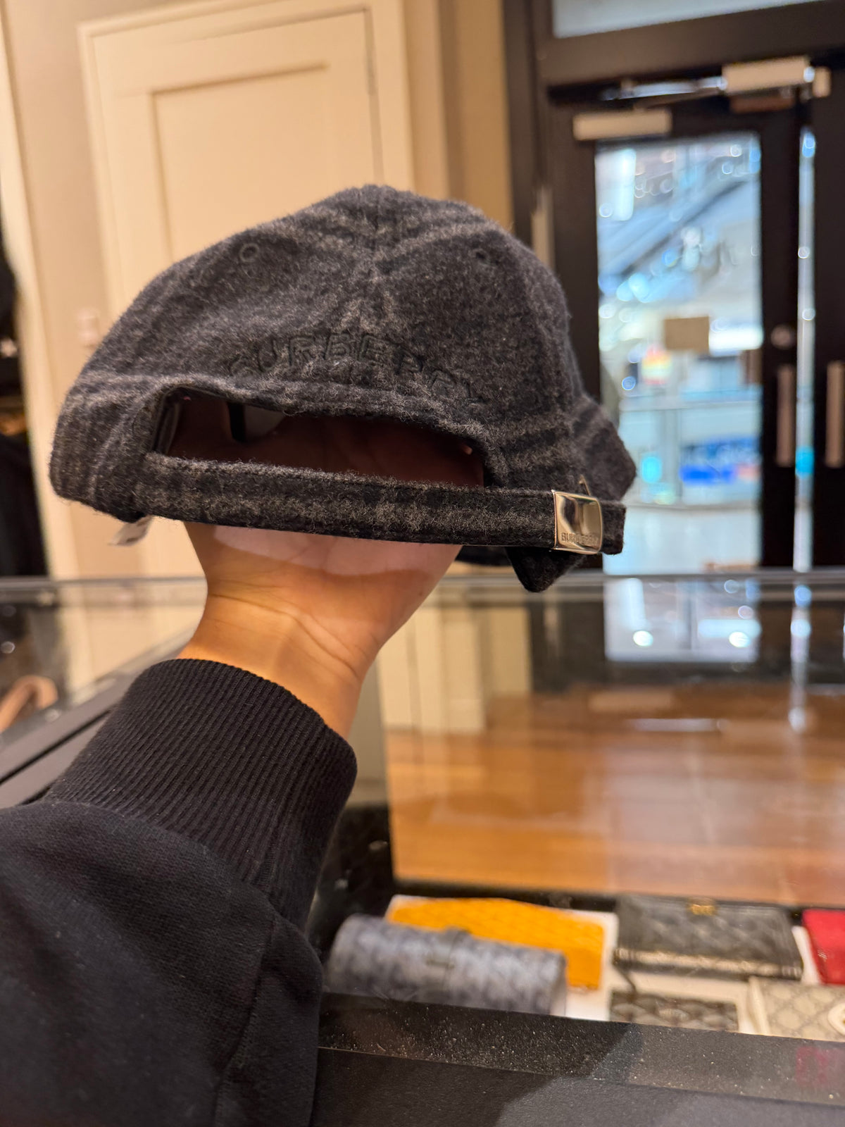 Burberry Lambskin Baseball Hat - Black