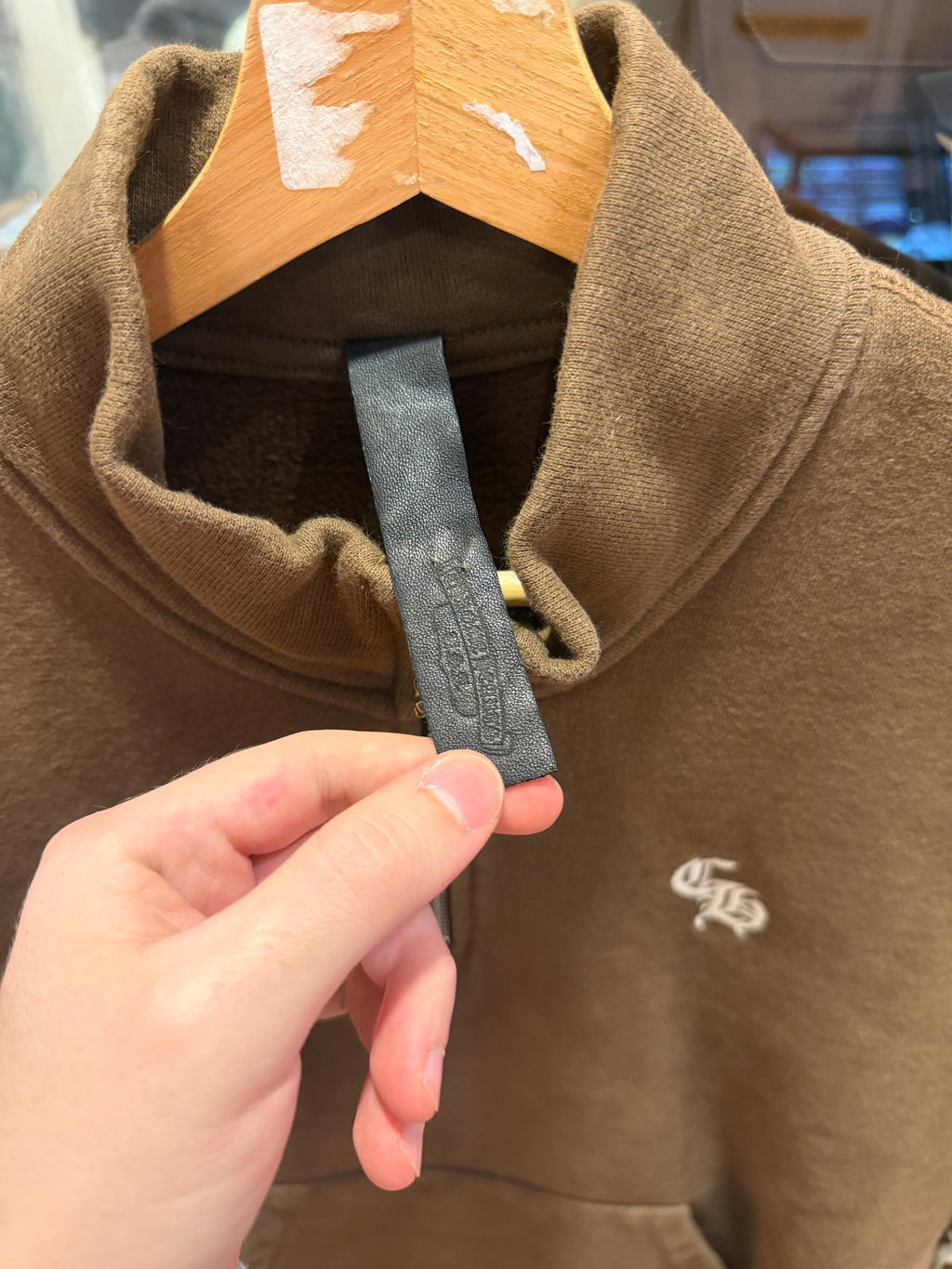 Chrome Hearts ‘Slo Ride’ Cashmere embroidered quarter zip - brown
