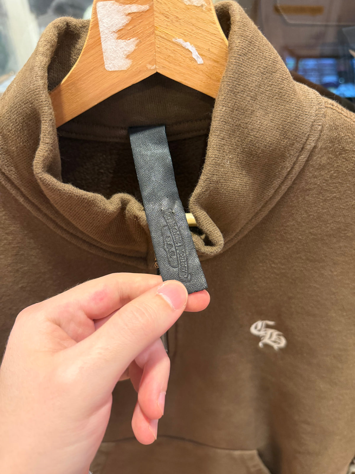 Chrome Hearts ‘Slo Ride’ Cashmere embroidered quarter zip - brown