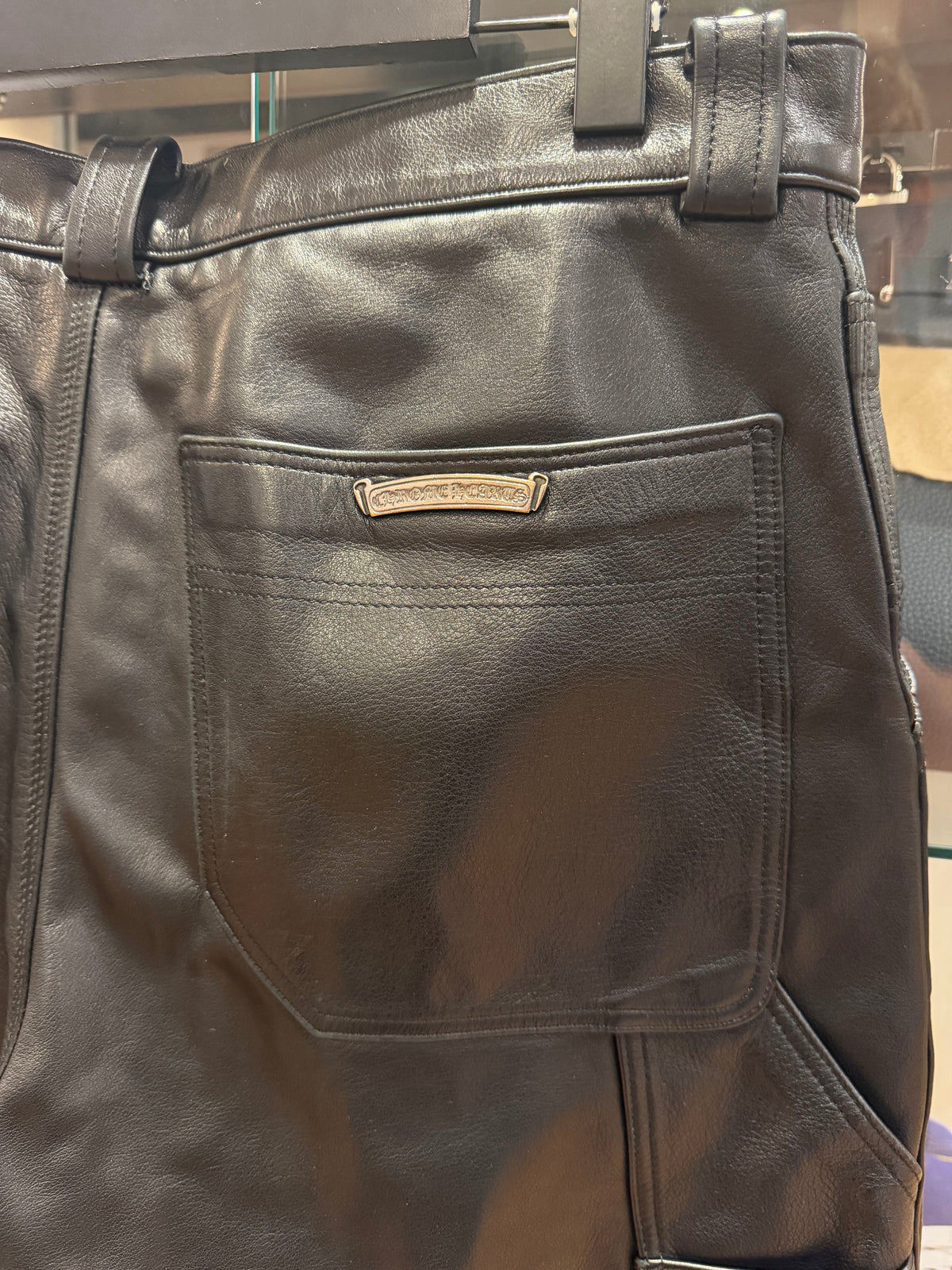 Chrome Hearts Fleur Carpenter Pants - Black Goat Leather