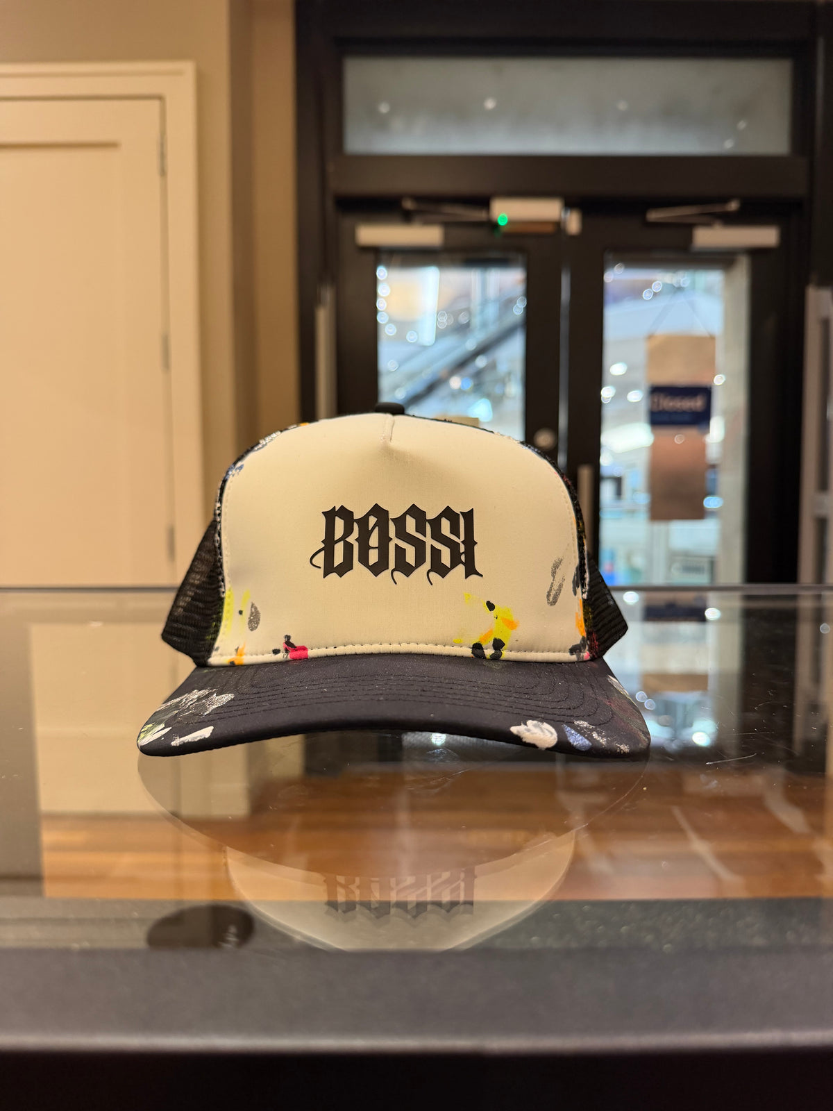 Bossi Painted Trucker Hat - White/Black