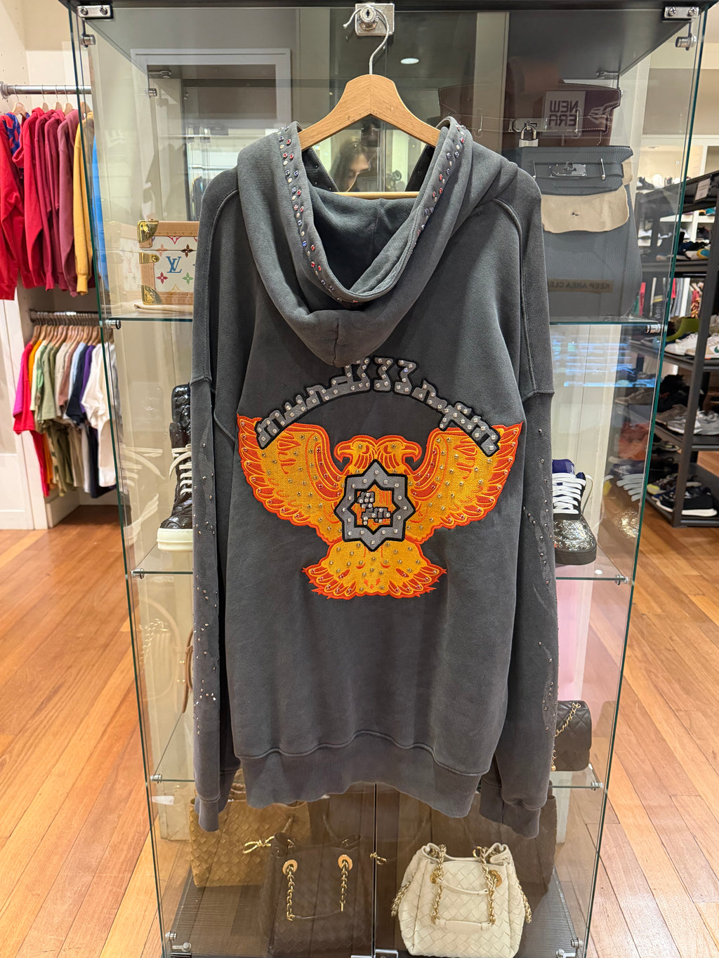 Murd333r.fm Chopper Rhinestone Zip Up