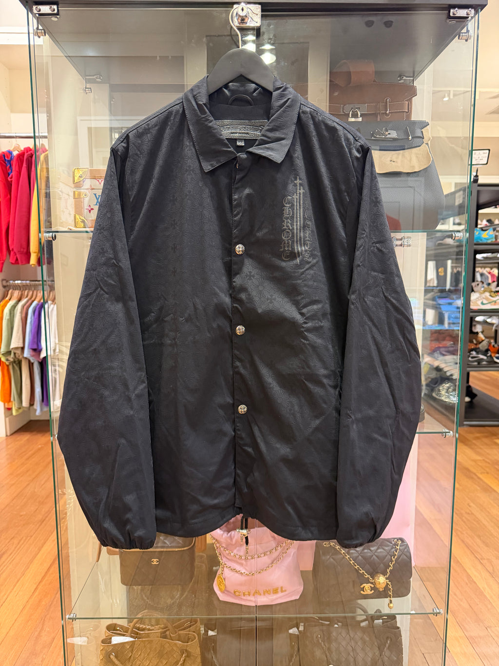 Chrome Hearts ‘Riggins’ Monogram Button Up Windbreaker Jacket - Black
