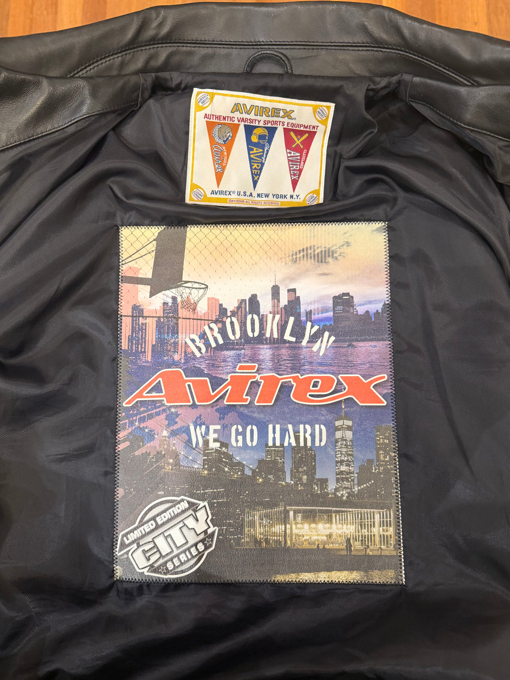 Avirex ‘Brooklyn’ USA Leather Jacket - Black