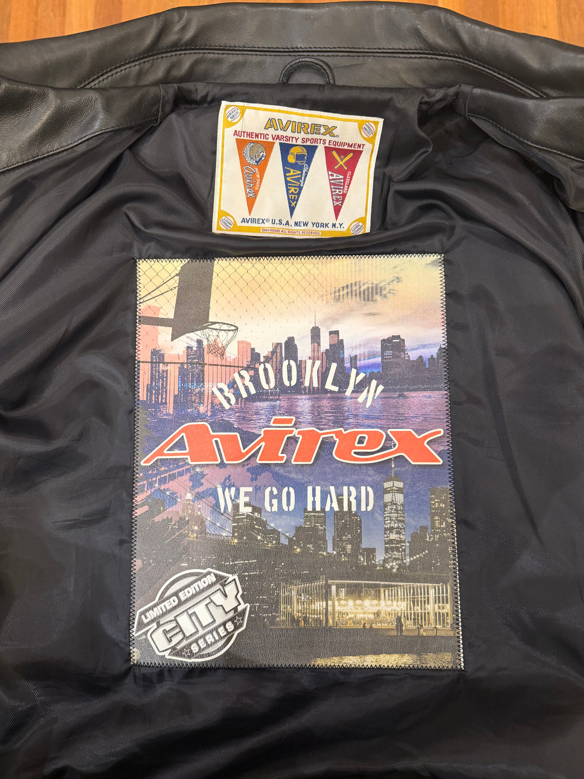 Avirex ‘Brooklyn’ USA Leather Jacket - Black