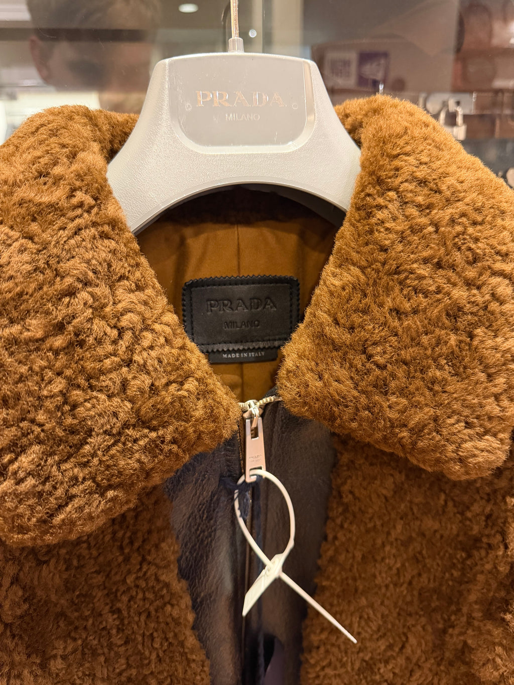 Prada Shearling & Leather Belted Jacket