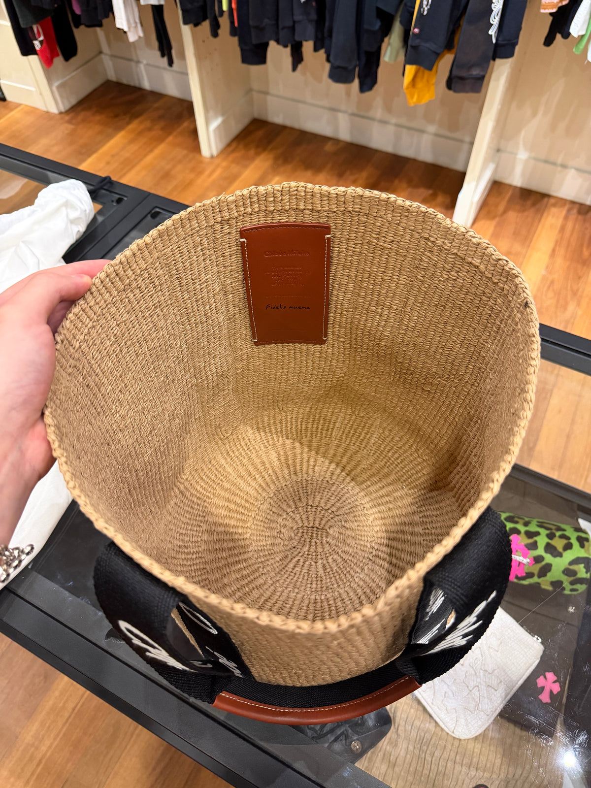 Chloe Raffia Woody Basket Tote Large