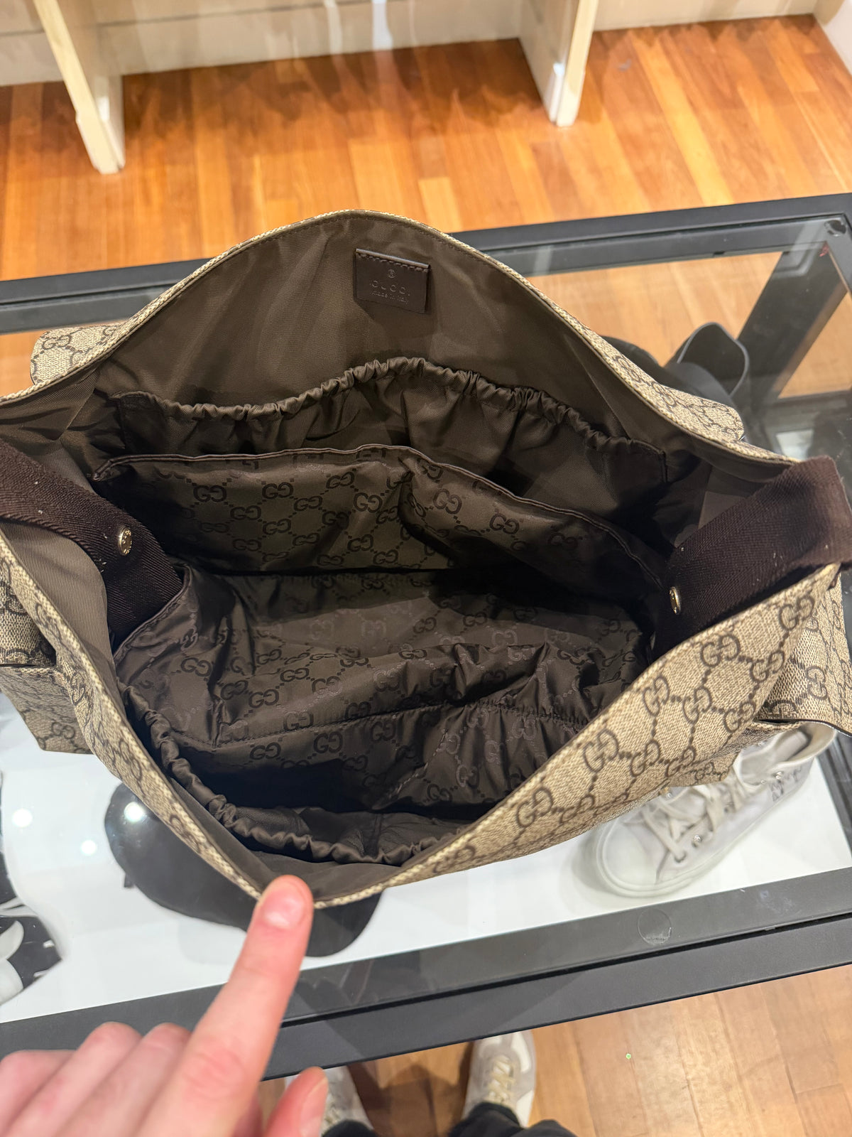 Gucci GG Supreme Canvas Diaper / Large Changing Bag