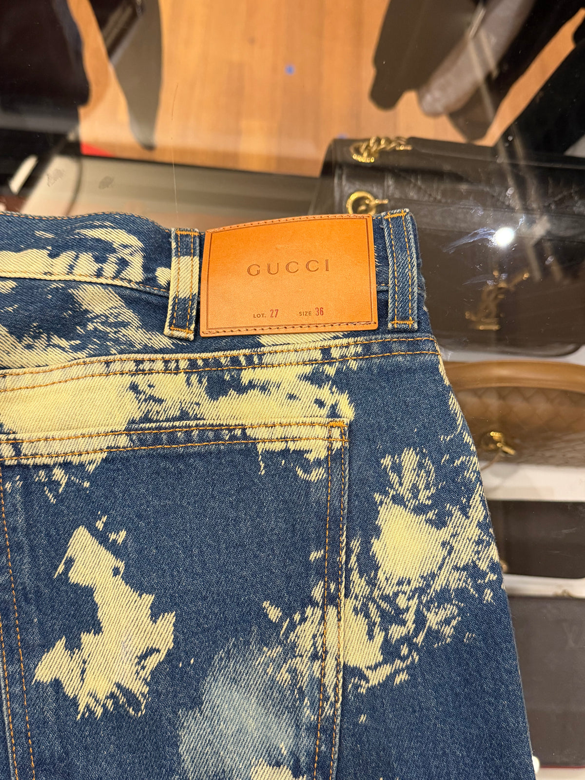 Gucci Bleached Studded Denim Jeans (FW17) - Blue