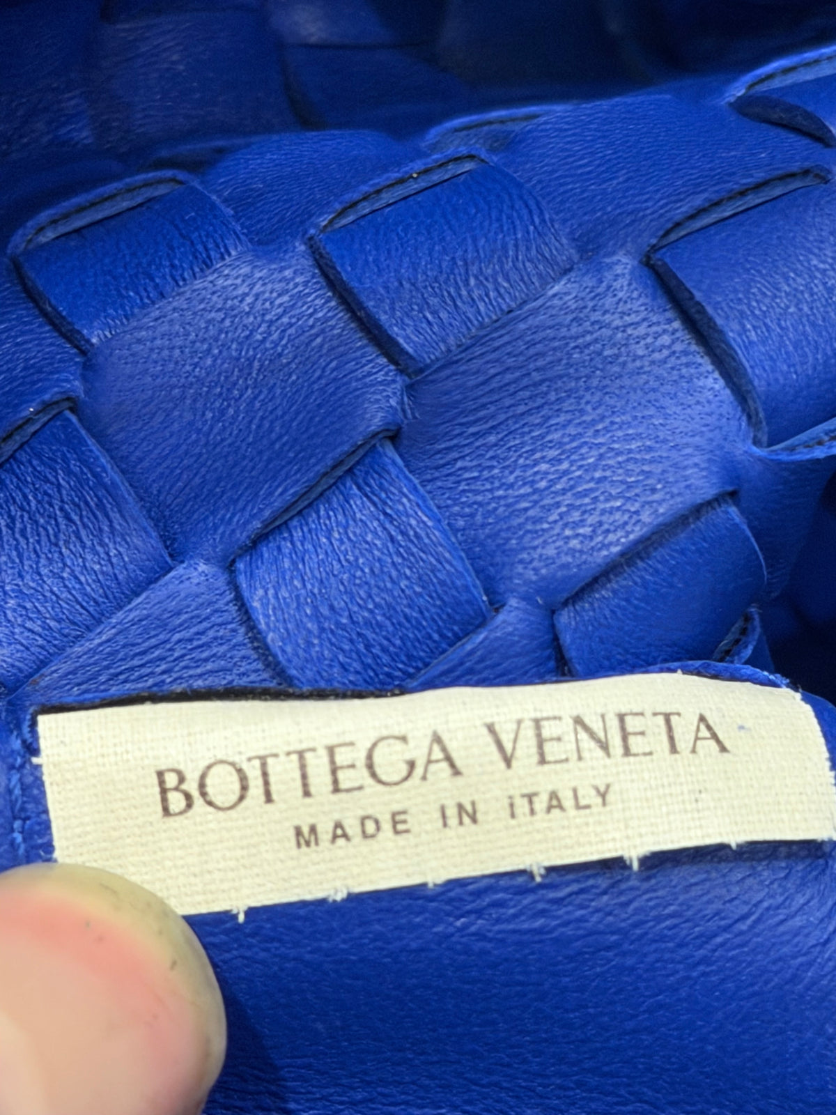 Bottega Veneta Intrecciato Woven Leather Shoulder Bag - Royal Blue
