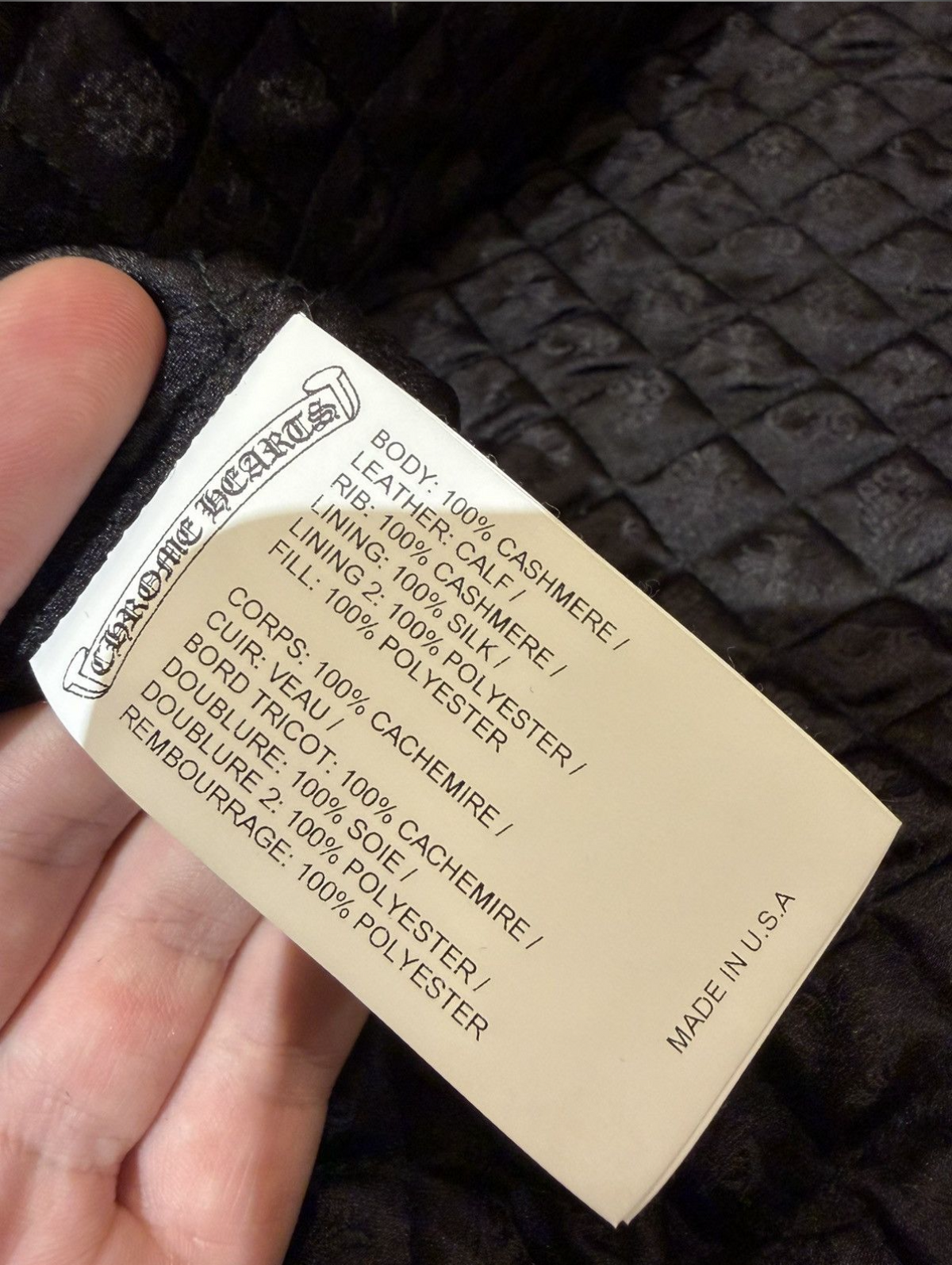 Chrome Hearts Varsity Jacket Cashmere Cross Patch