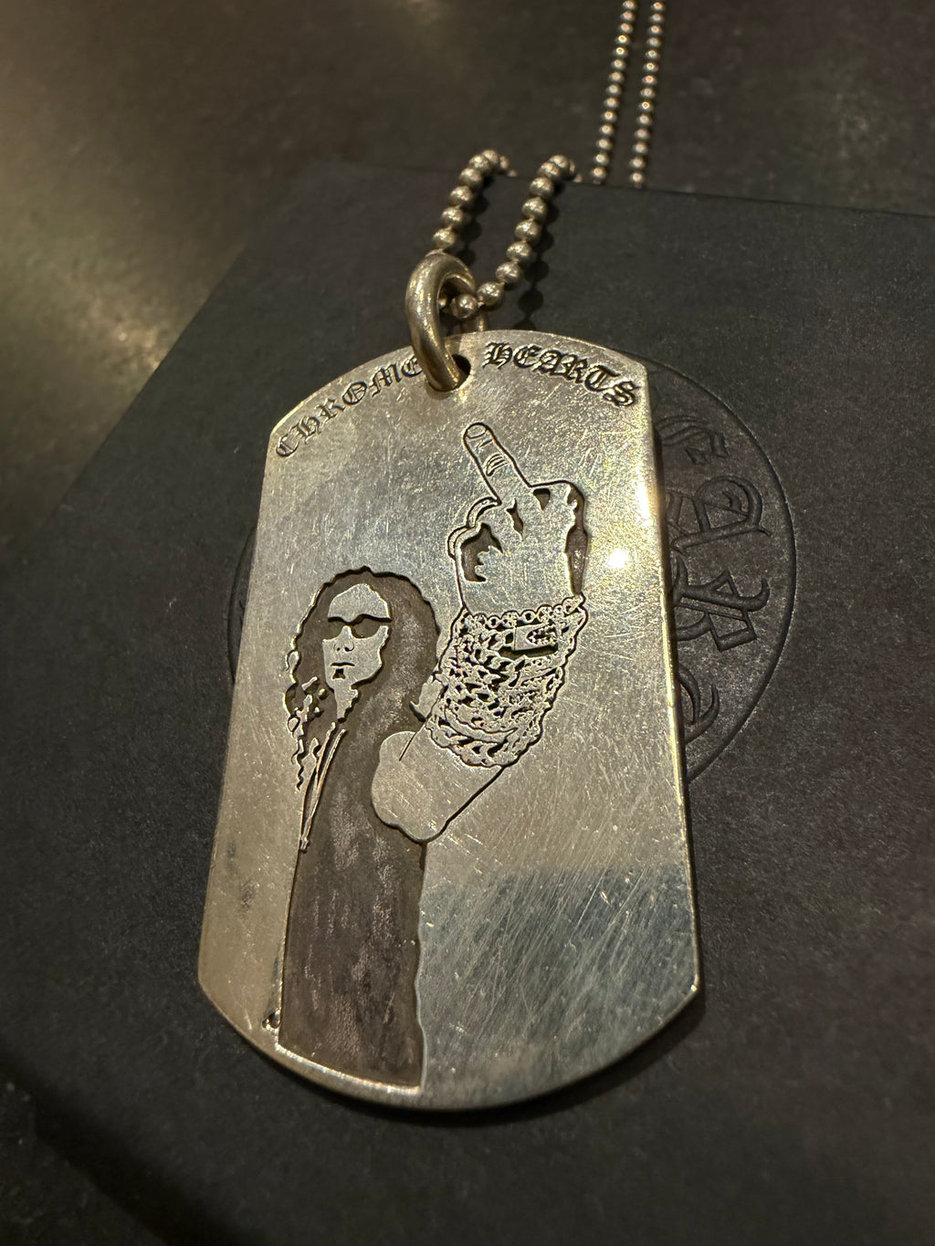 Chrome Hearts Richard Stark ‘F You / American Flag’ Dog Tag Necklace - Silver