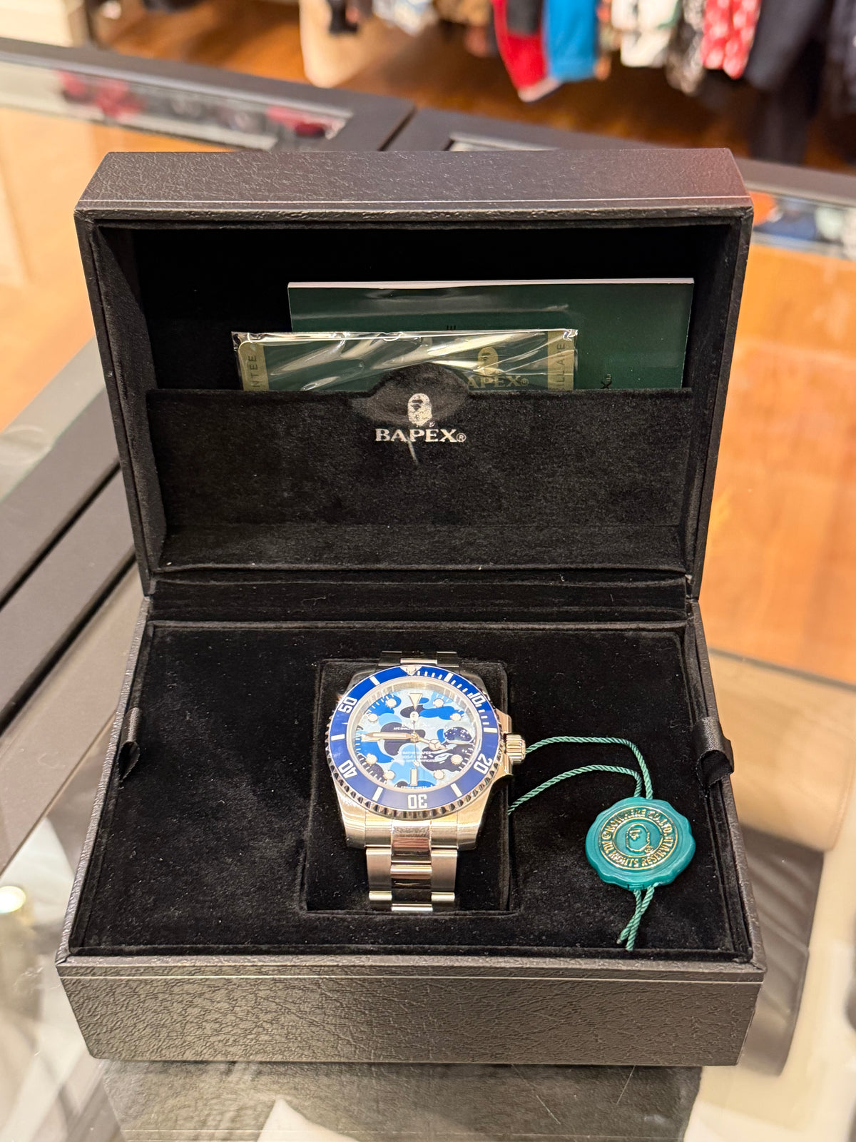 Bape Type 1 Bapex Automatic Watch - Blue Camo