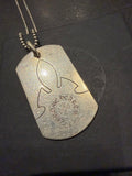 Chrome Hearts Fleur Knee ‘One World One Piece’ Dog Tag Necklace - Silver