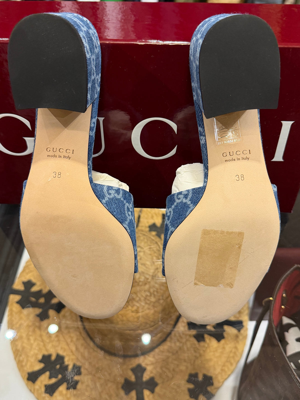 Gucci Women’s Slide Sandal With Horsebit - Blue