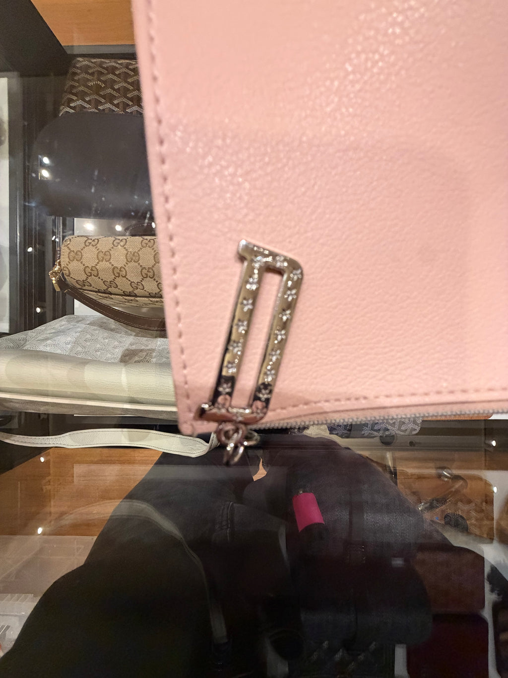 Dior Logo Zipper Wallet - Pink