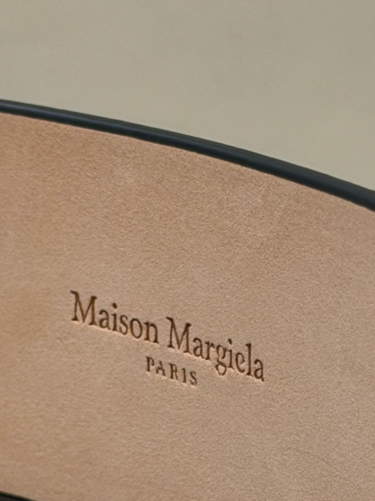 Maison Margiela Four Stitch Grained Leather Belt - Blue