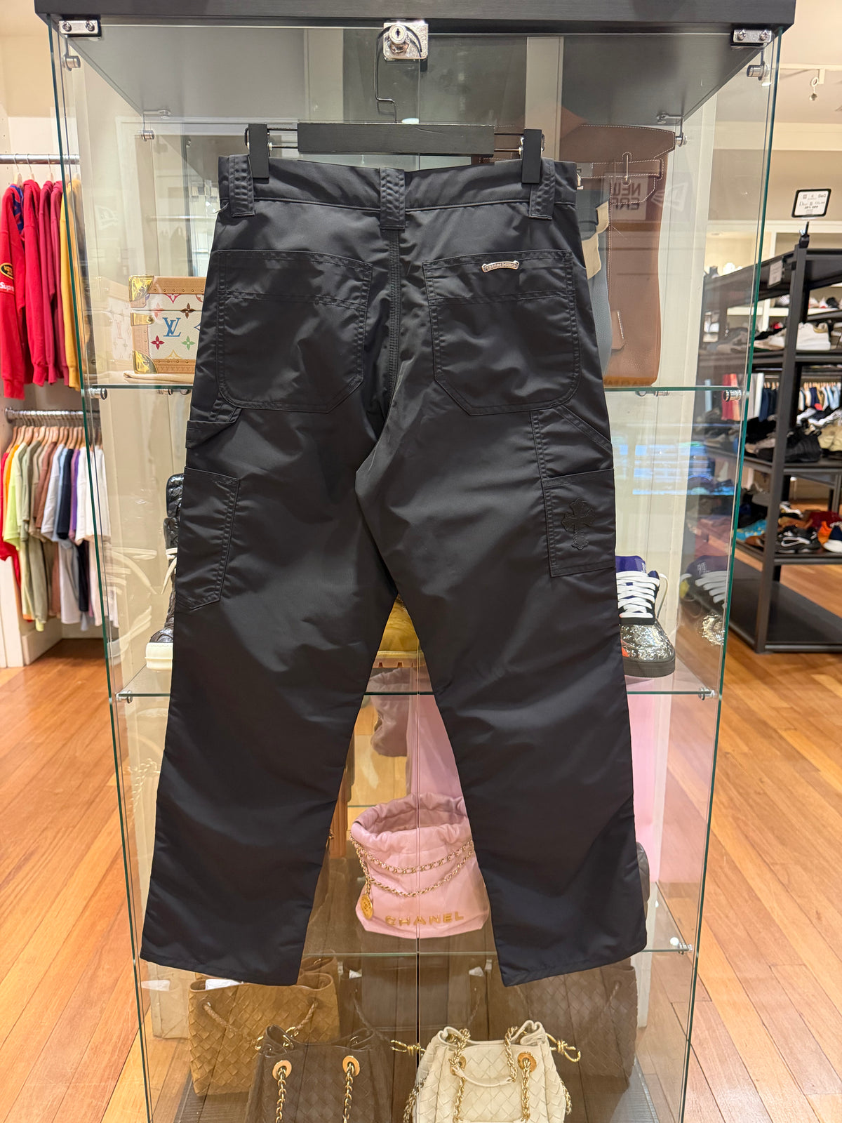 Chrome Hearts Leather & Nylon Double Knee Carpenter Pants - Black