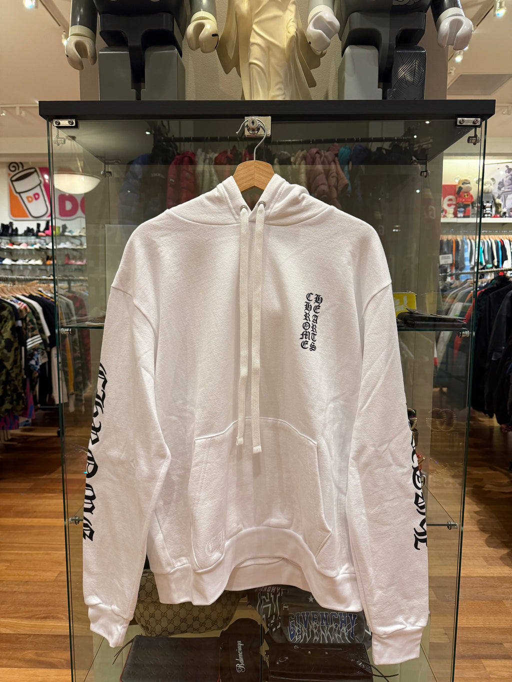 Chrome Hearts Vertical Logo Hoodie - White