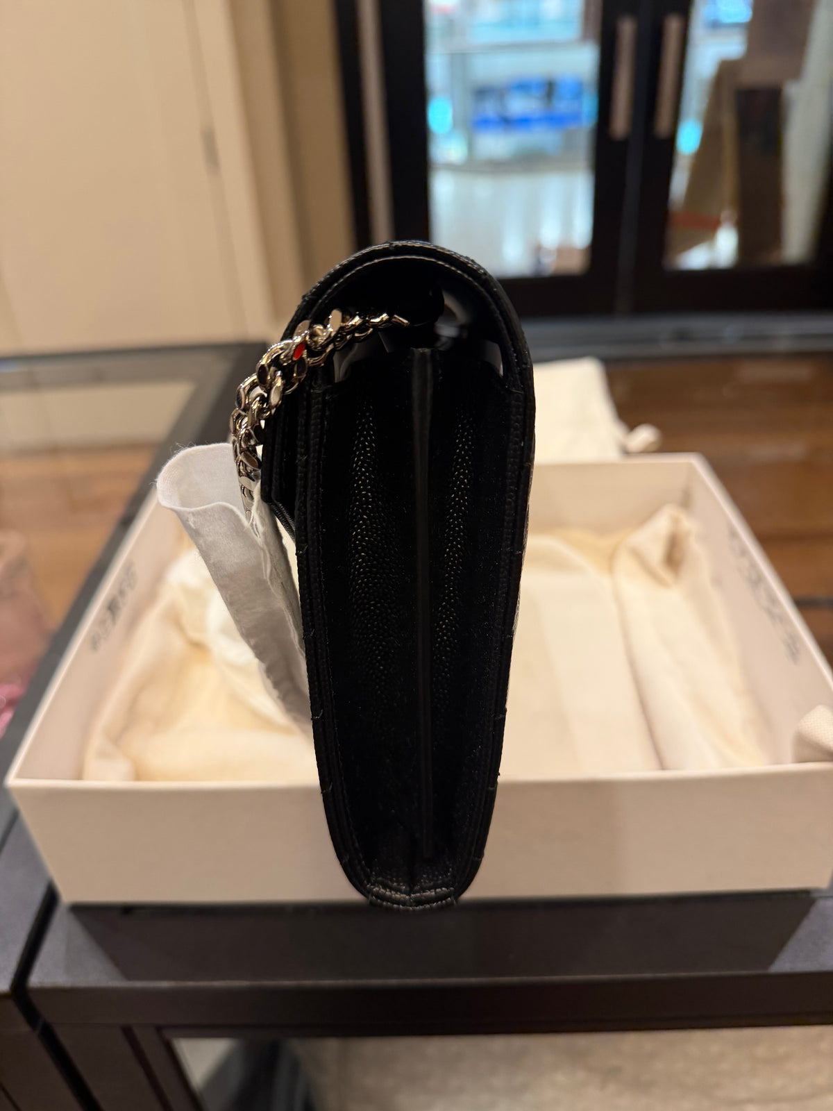 Saint Laurent Cassandre Envelope Chain Wallet