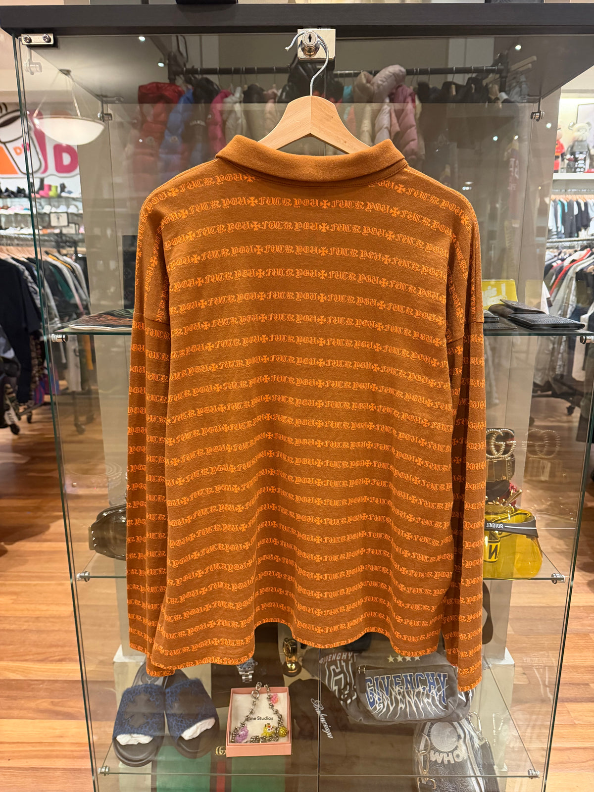 Chrome Hearts Matty Boy ‘Teens From Mars’ Striped Polo LS Shirt