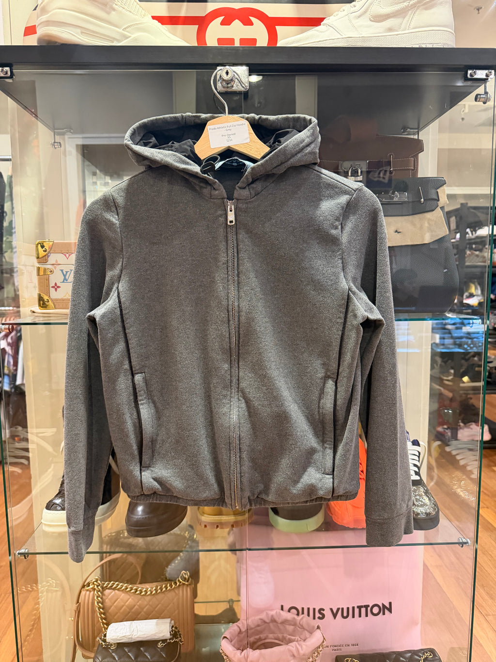 Prada Athletic Full Zip Hoodie
- Grey