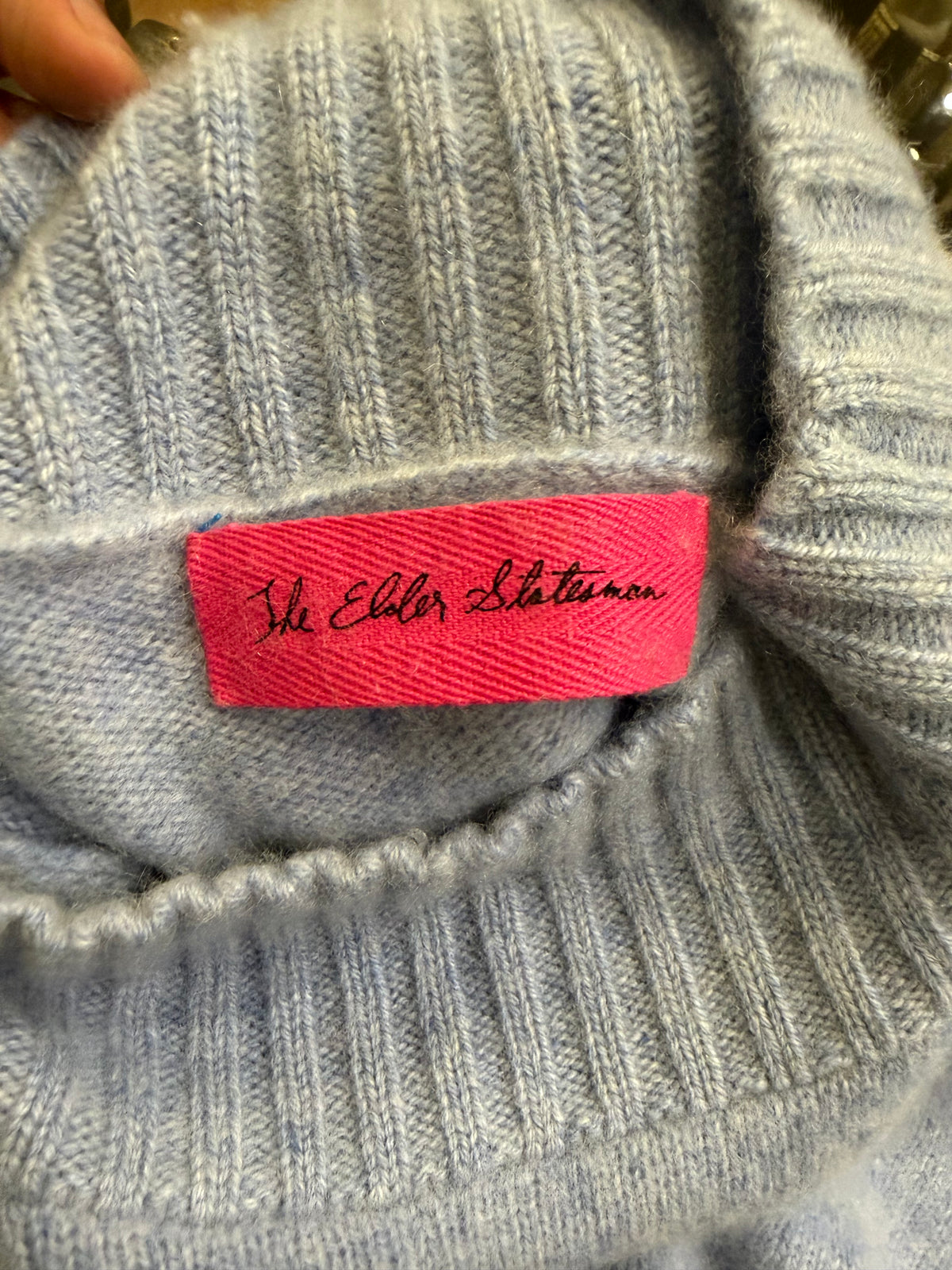 The Elder Statesmen Full Cashmere Sweater - Ice Blue