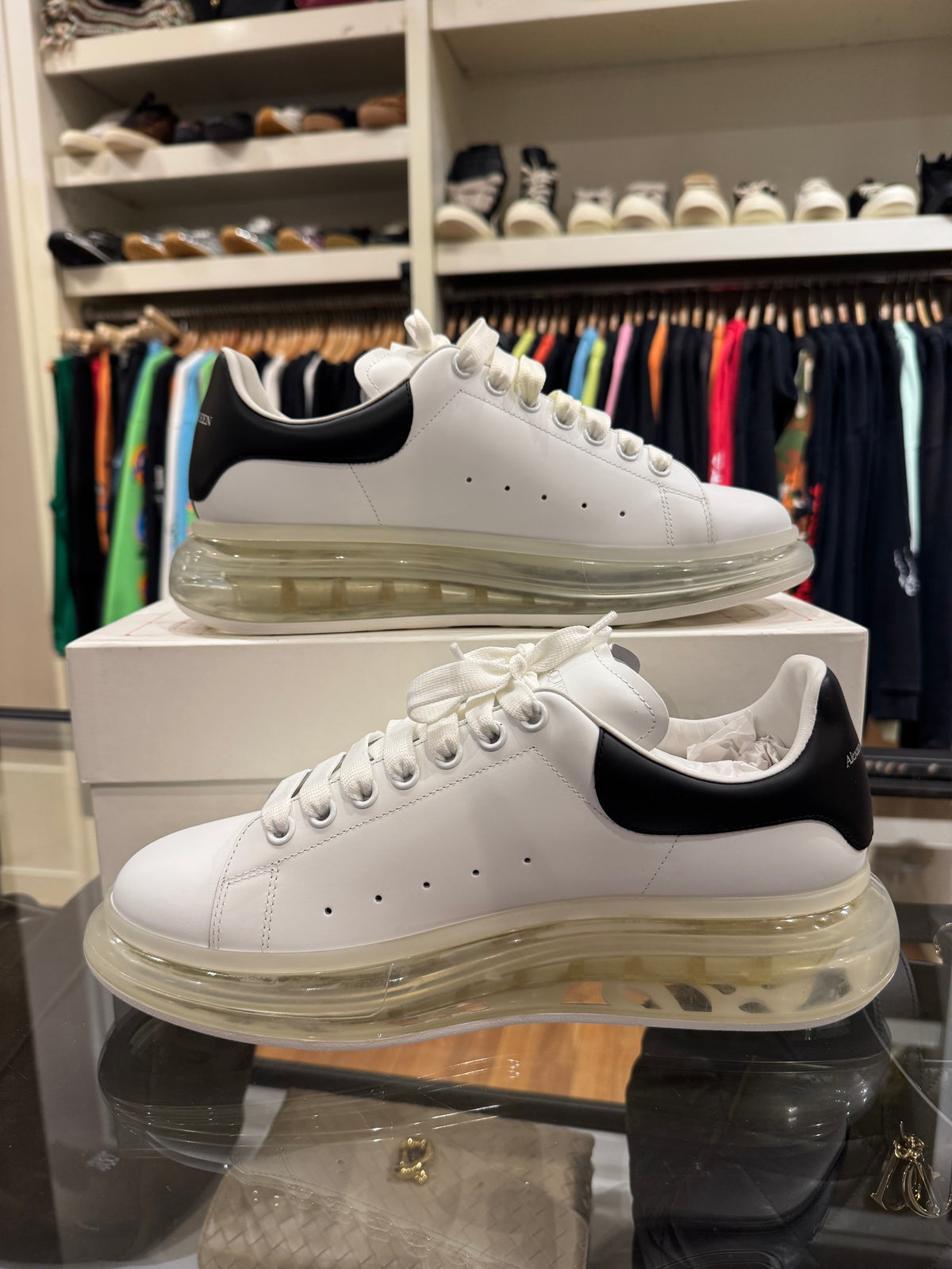 Alexander McQueen Bubble Sole Oversized Sneaker - White/Black