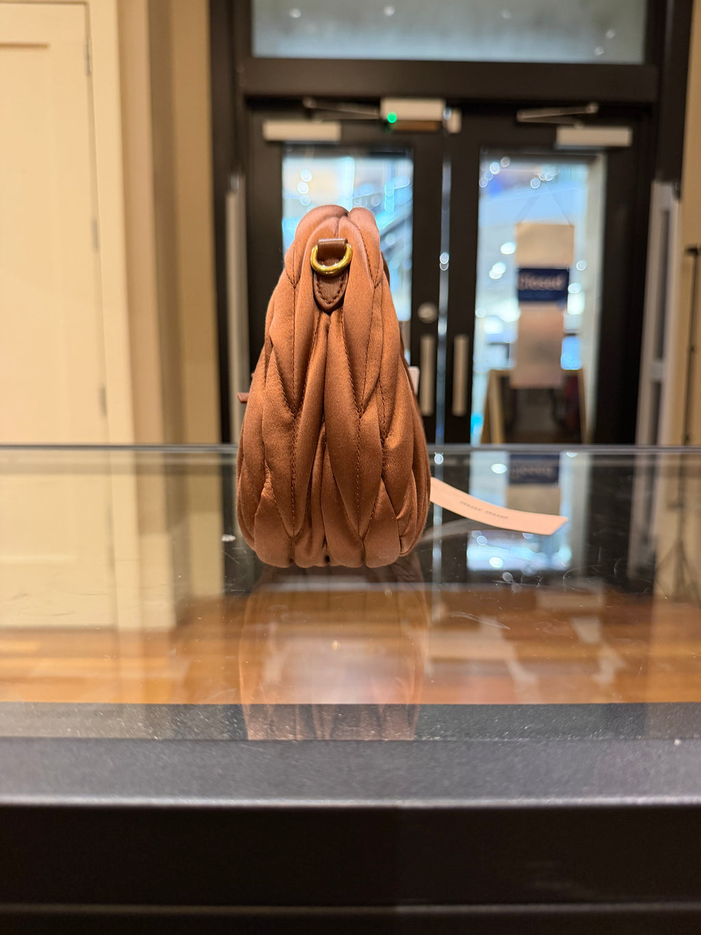 Miu Miu Wander Matelassé Bag - Cacao