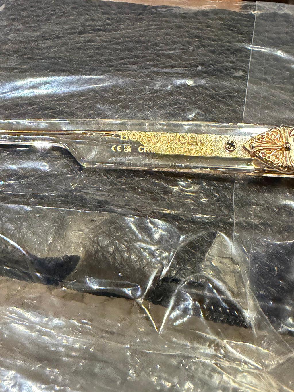 Chrome Hearts Box Officer SunGlasses - Clear & Gold
