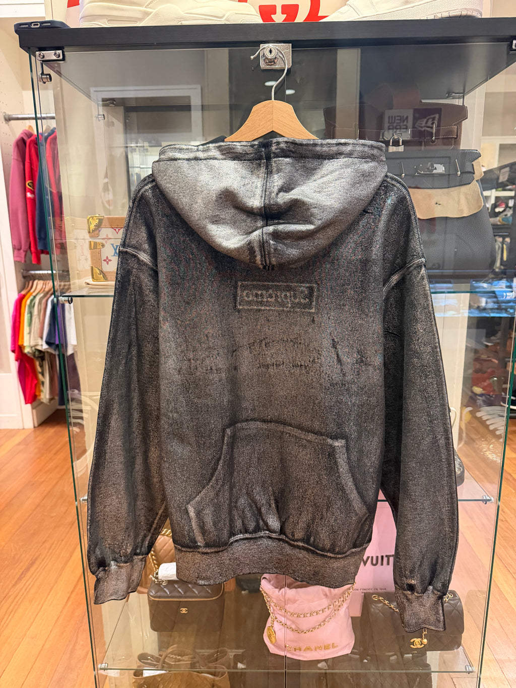 Supreme x MM6 Box Foil Logo Hoodie- Black/Grey