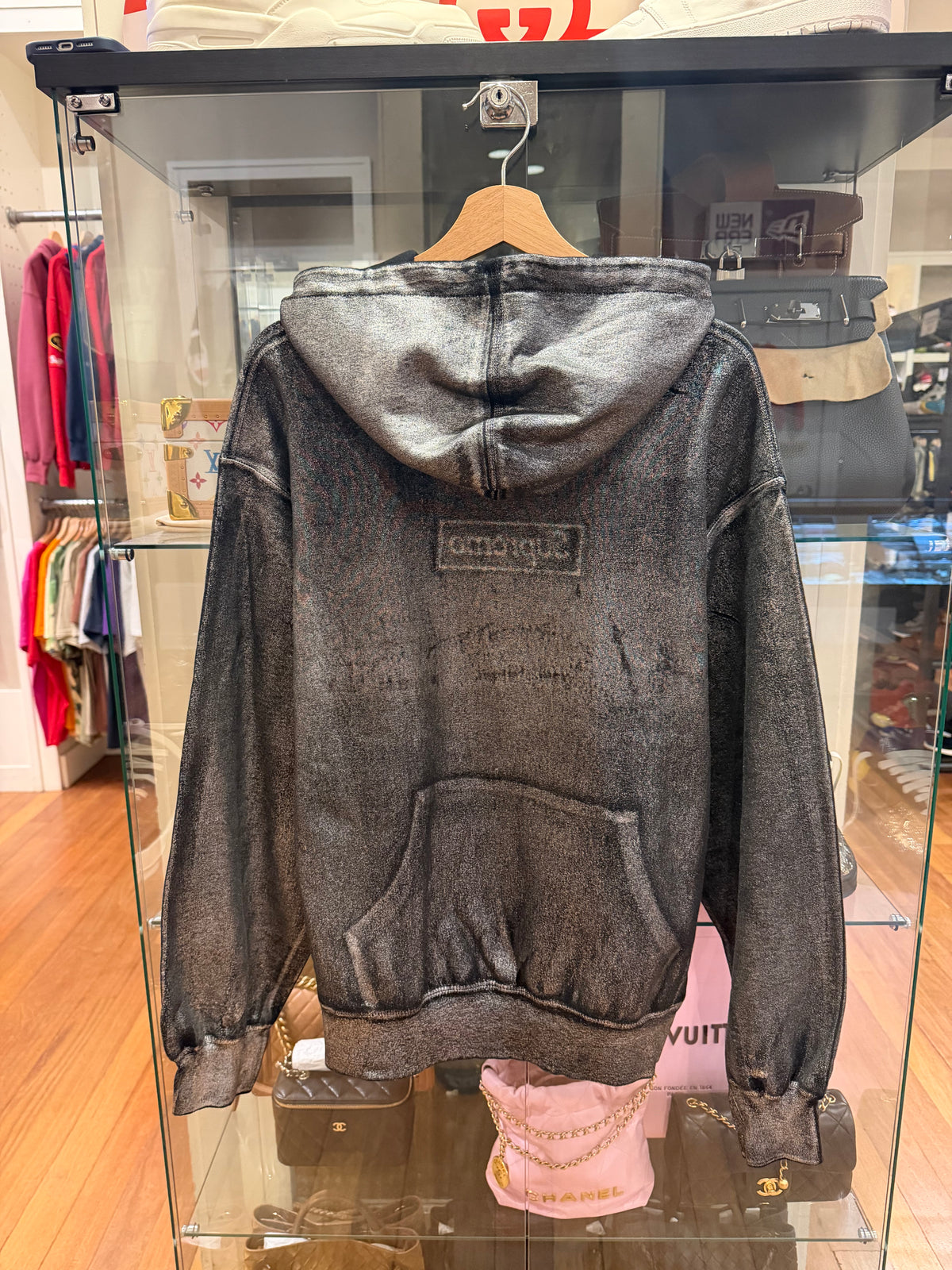 Supreme x MM6 Box Foil Logo Hoodie- Black/Grey