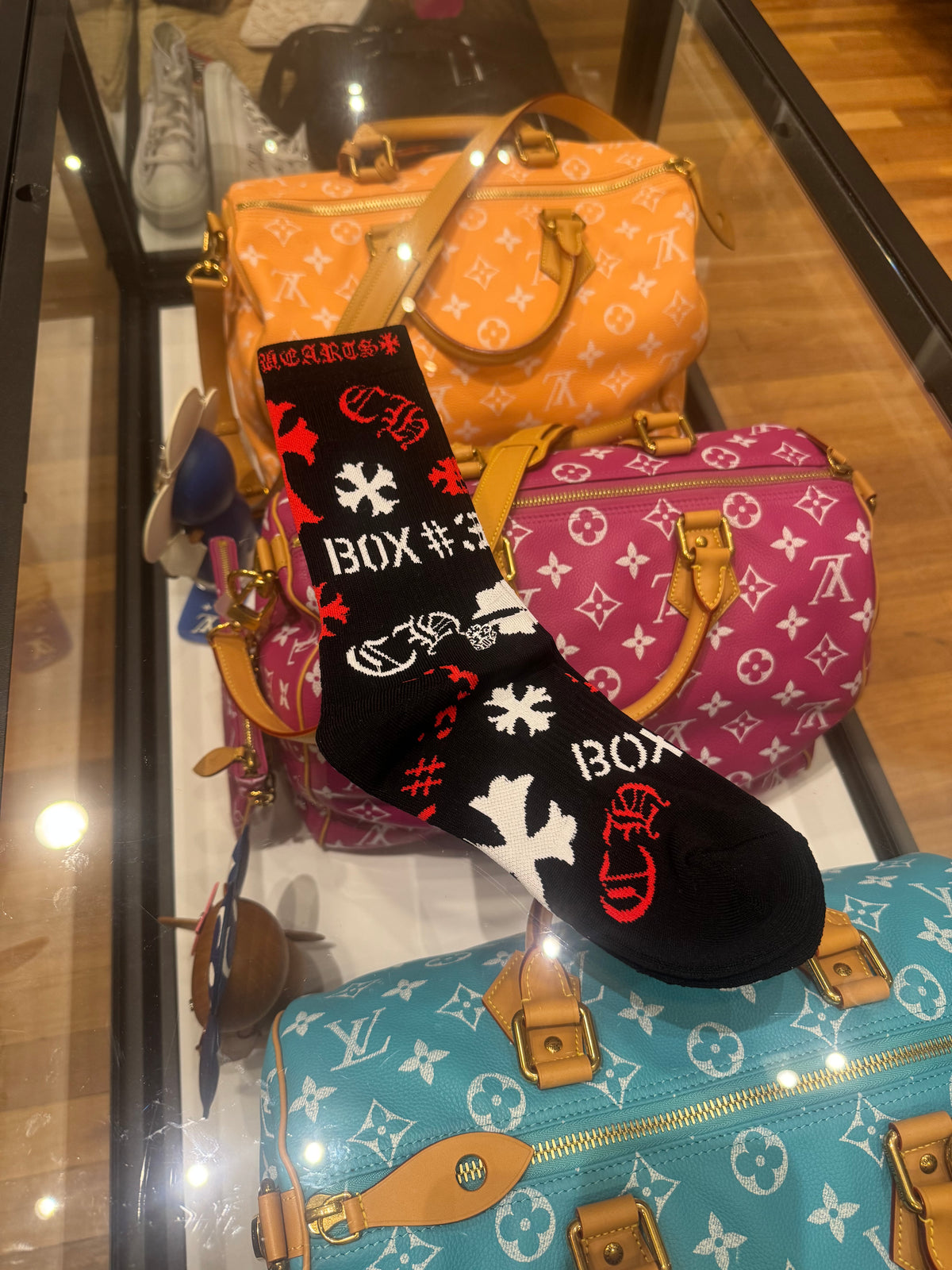 Chrome Hearts Socks - Black/Red/White (S)