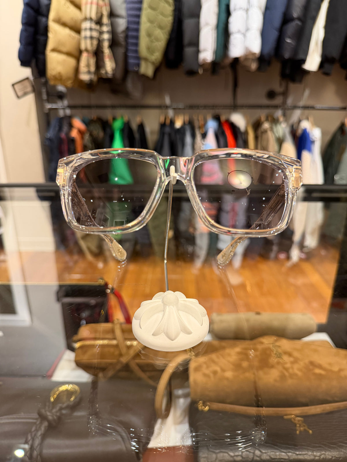 Chrome Hearts Box Officer SunGlasses - Clear & Gold