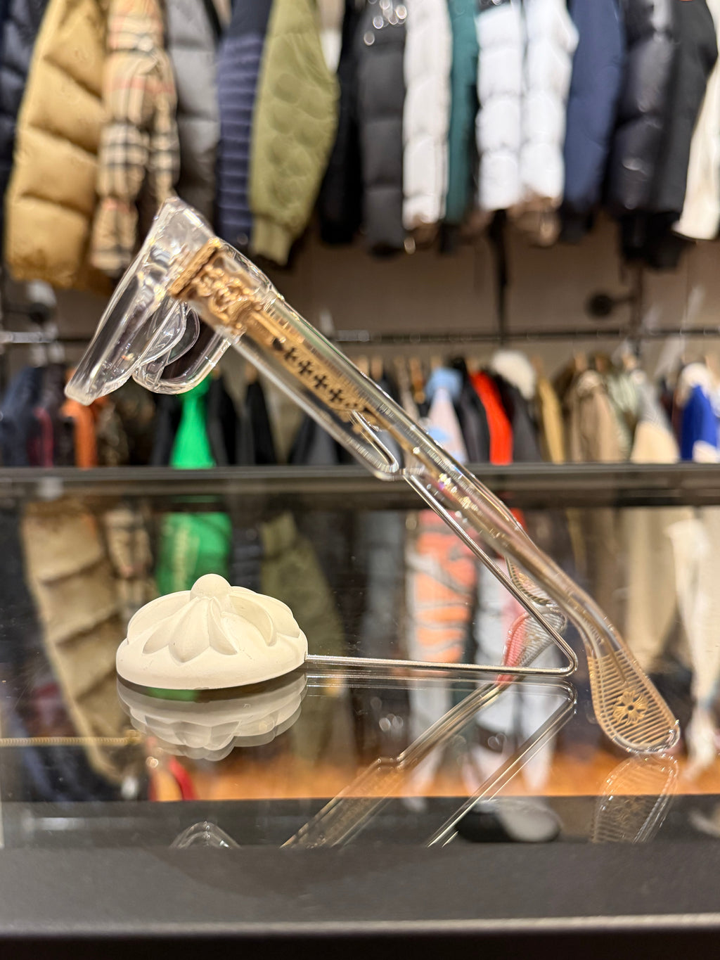 Chrome Hearts Box Officer SunGlasses - Clear & Gold
