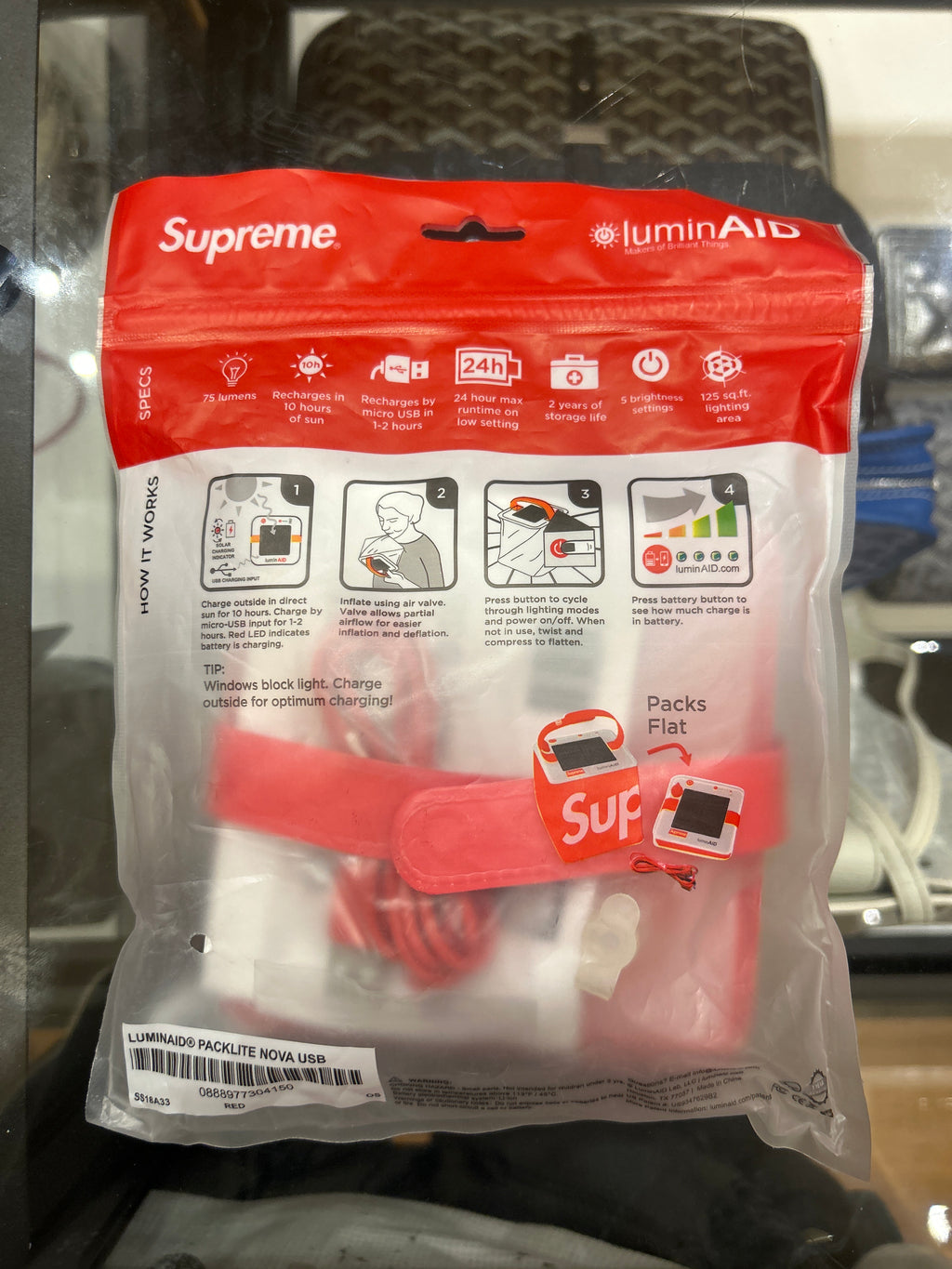 Supreme x LuminAID Packlite Nova USB