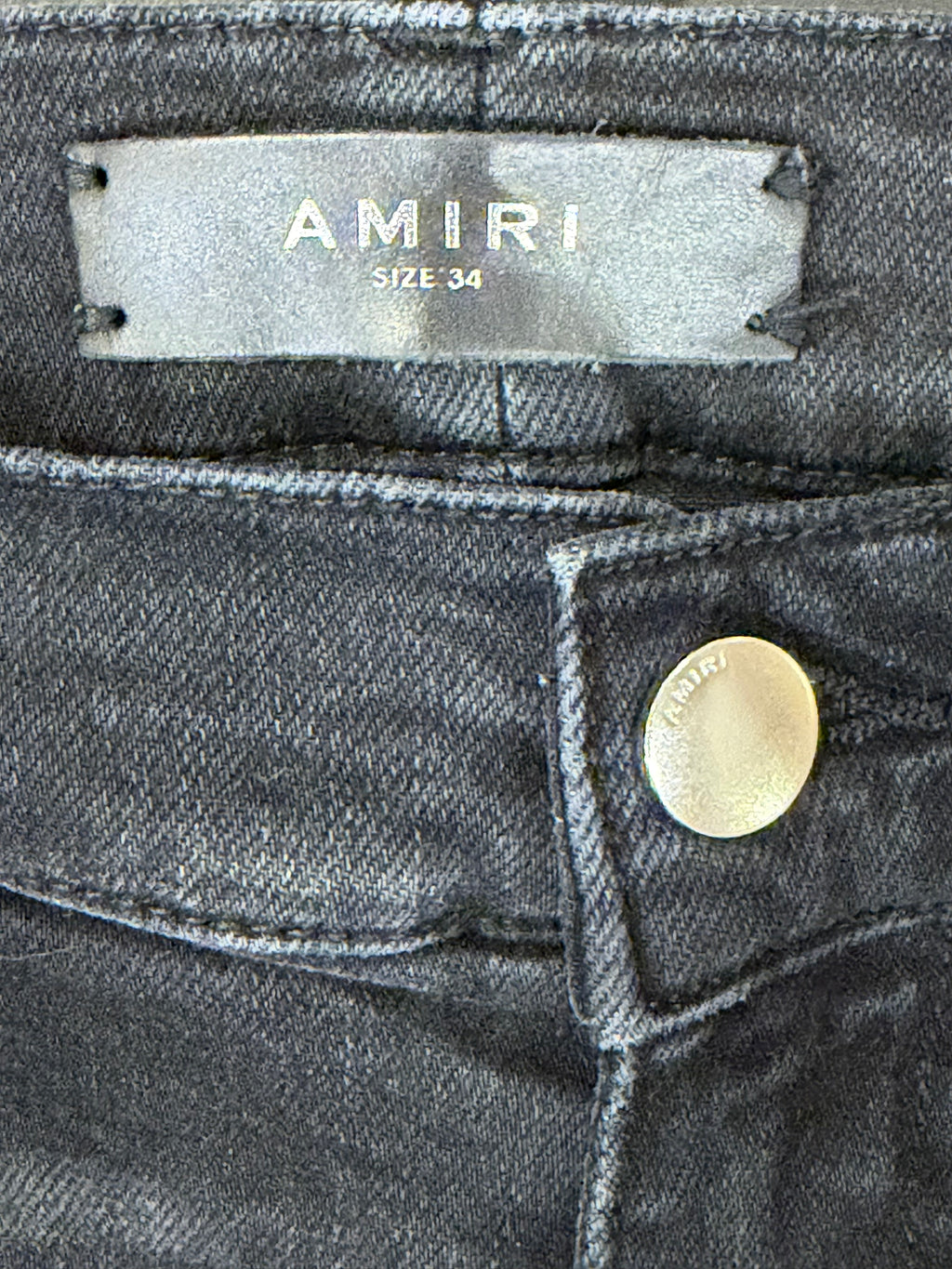 Amiri Art Patch Skinny Jeans -Black