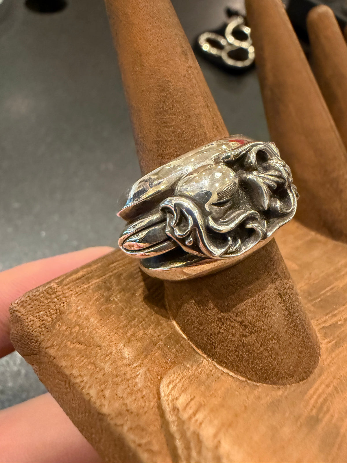 Chrome Hearts Dagger Heart Ring Silver - Size 8.5