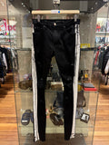 Amiri Distressed Skinny Track Jeans - Black / White
