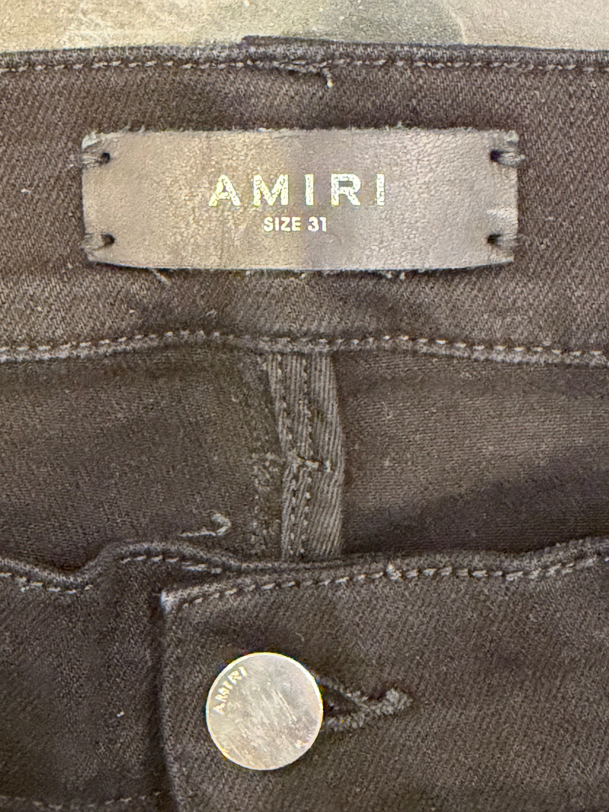 Amiri MX1 Distressed Skinny Jeans Black/Black Patches