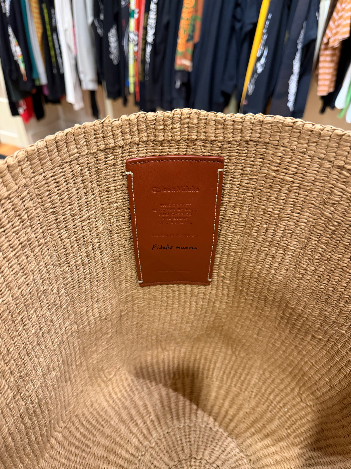 Chloe Raffia Woody Basket Tote Large