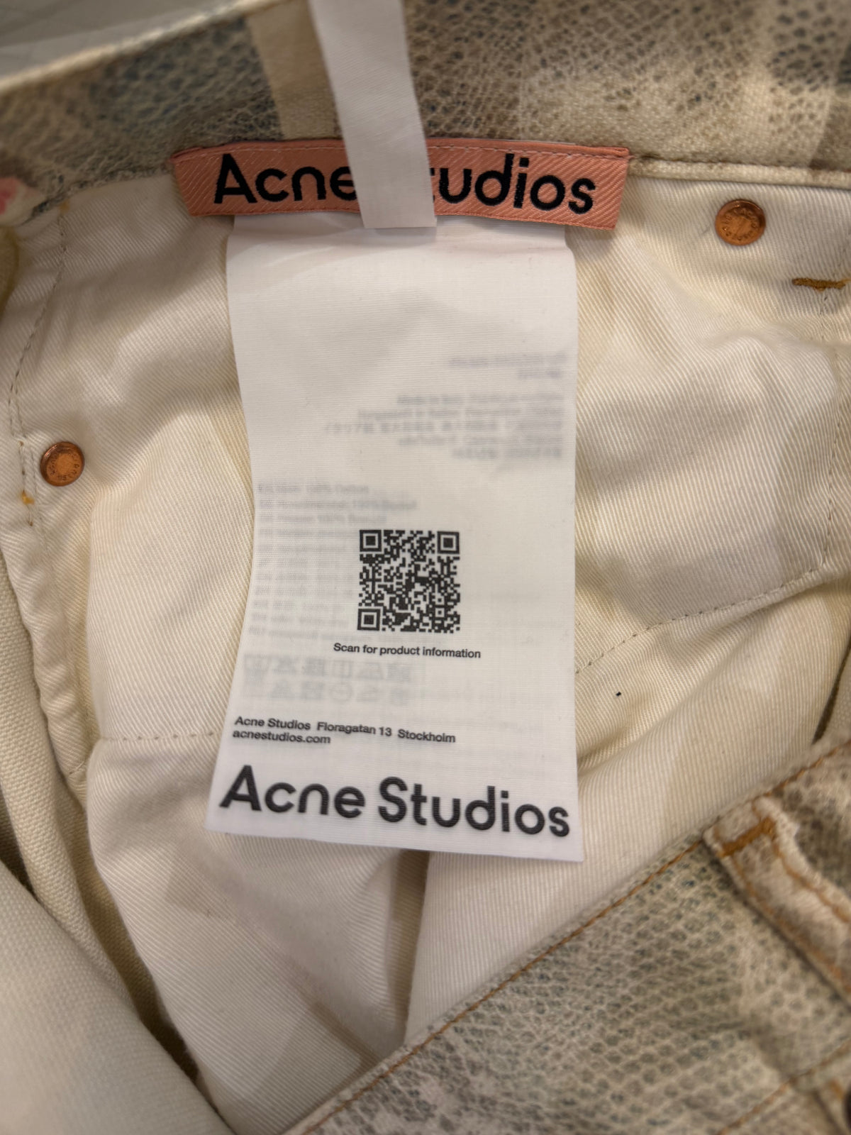 Acne Studios Trompe Pearl Chain & Lace Jeans