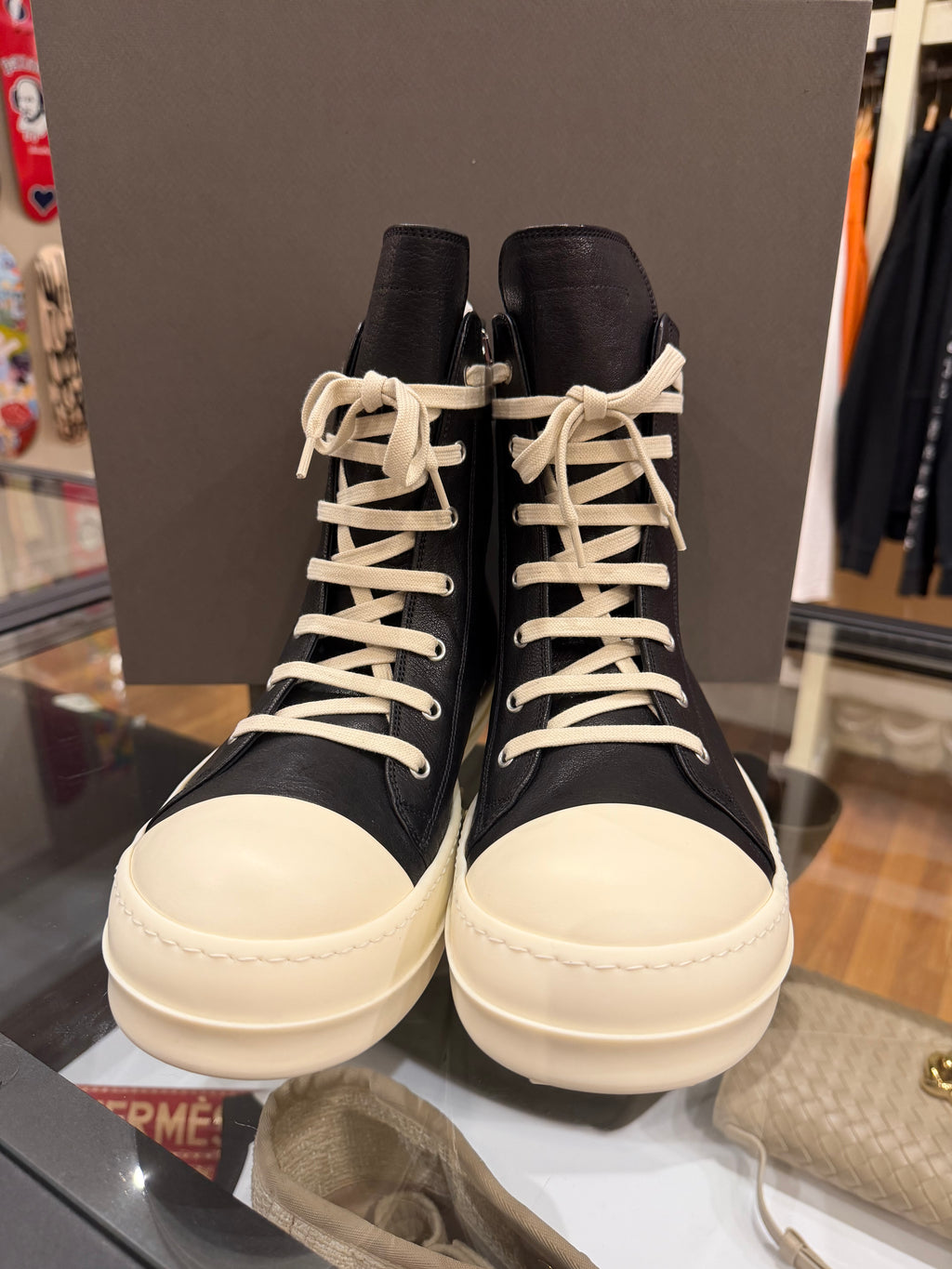 Rick Owens Ramone High Top - Black Leather